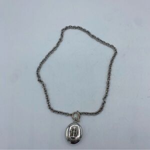 Juicy Couture Elegant Silver Pendant Toggle Locket Necklace 90’s y2K vintage